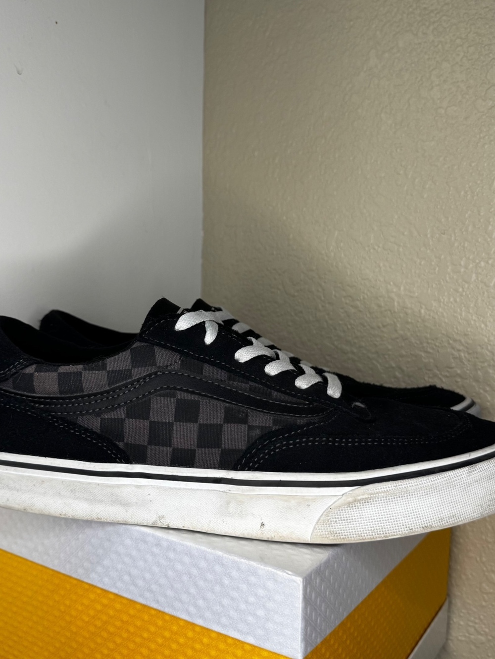 Vans Black Gray Checkerboard Sneakers Men’s 11.5 Skate Shoes